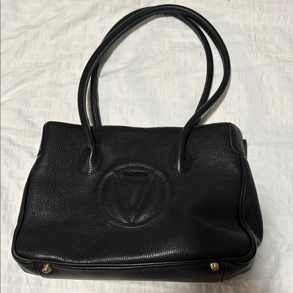 Valentino Black Leather Tote Bag